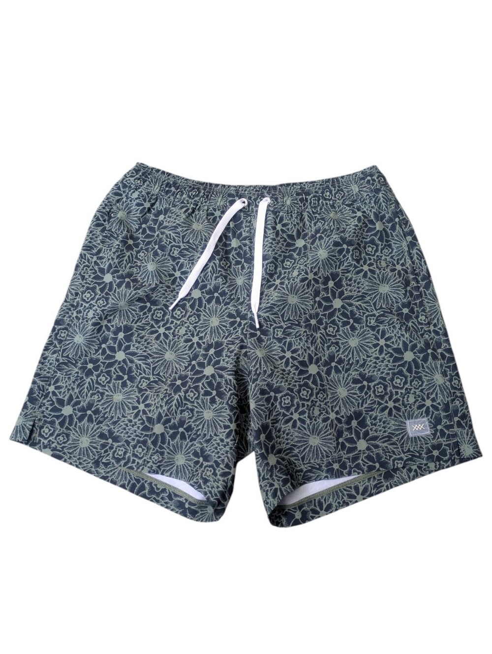 RHONE Green Floral Swim Trunks